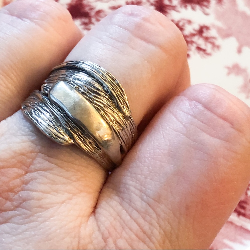 Vtg 925 sterling silver HG Hagit Gorali ring sz 9.75 Brutalist - Picture 13 of 14